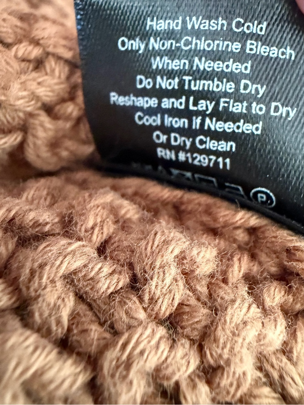 Jenni Kayne Cable Cocoon Cotton Cardigan Brown size S - Picture 9 of 9
